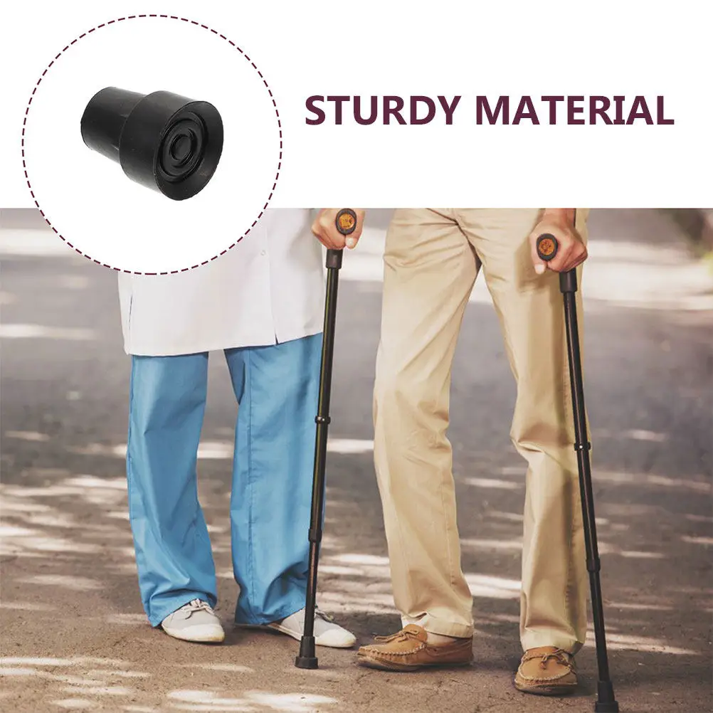 6Pcs Long-Lasting Anti-Skid Rubber Cane Tips Crutch End Mats for Elderly Walkers Trekking Poles Non-Slip Walking Stick Ends