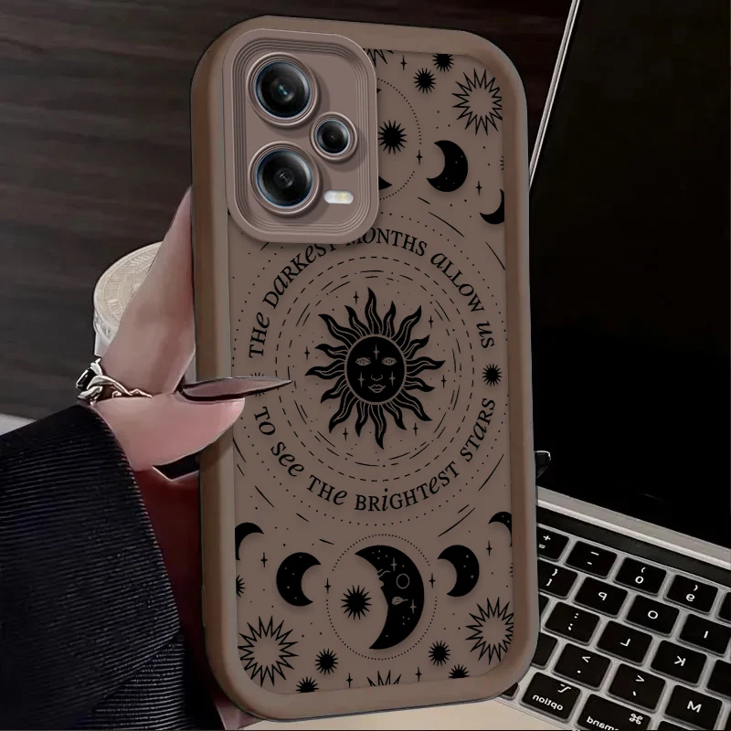 Retro Moon Sun God Phone Case for Xiaomi Redmi Note 13 12 11 Pro Plus 4G 5G 12S 11S 10S 10 9 9S 8 12C 13C A3 Soft Silicone Cover