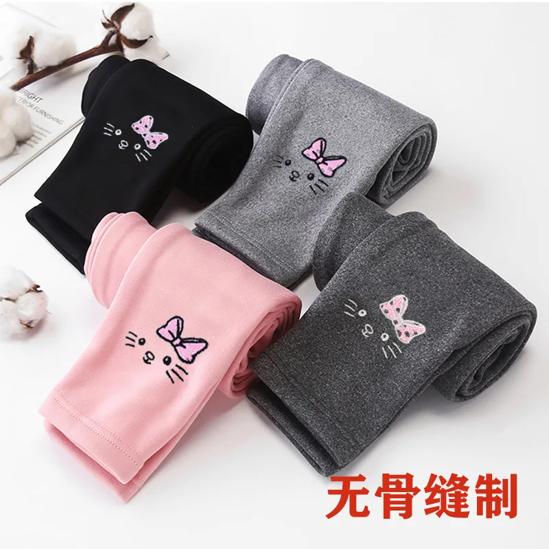 

Baby Velvet Padded Leggings Girls' Fleece-Lined Thickened Winter Thermal Pants Baby Outerwear Cotton Pants Cartoon Pajama Pants