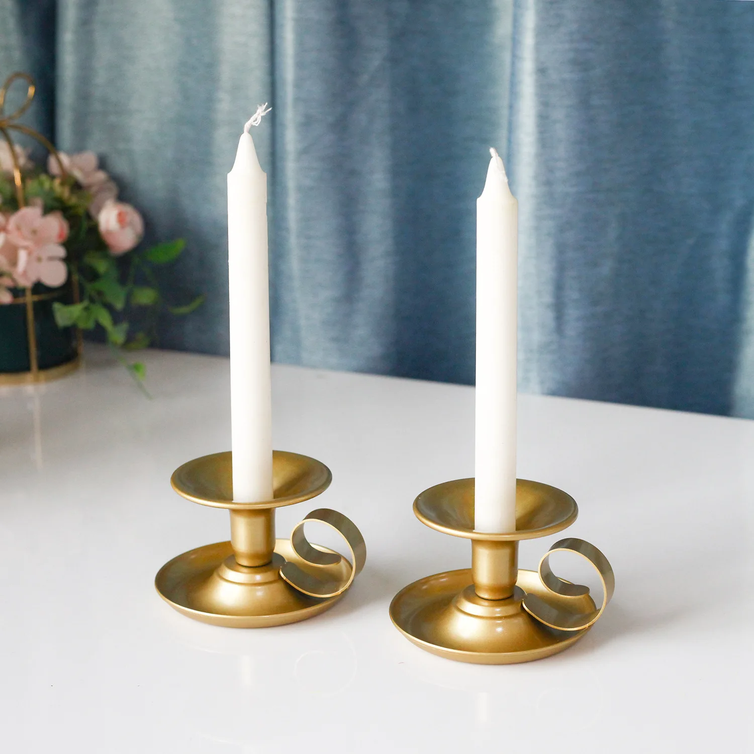Electroplated European Retro Candle Holder｜New Teacup Design Iron Home Decor, for Wedding/Table Setting, Enhances Ambiance