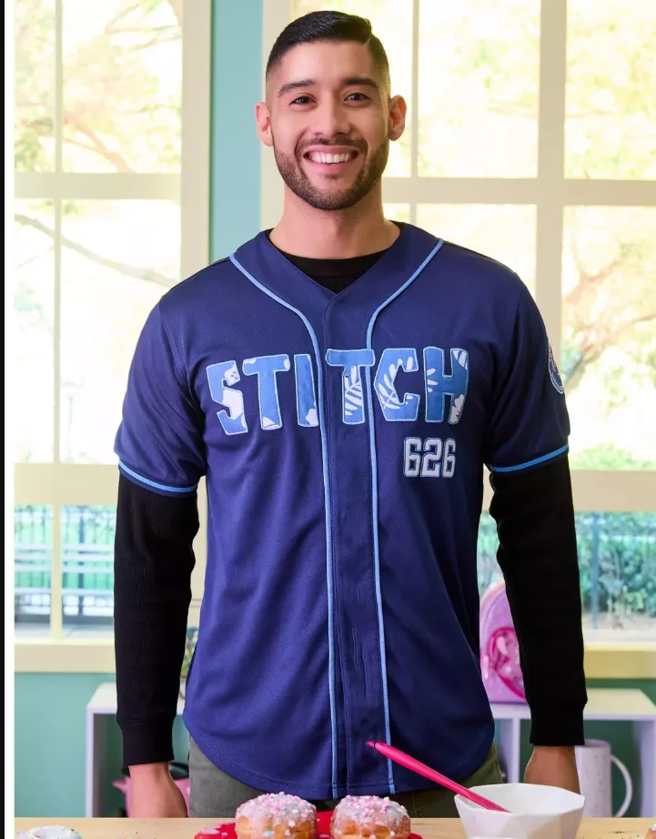 

Disney Stitch, новый стиль, популярные персонажи мультфильмов, бейсбольный трикотаж, мужская спортивная рубашка, удобная дышащая 3D повседневная модная одежда