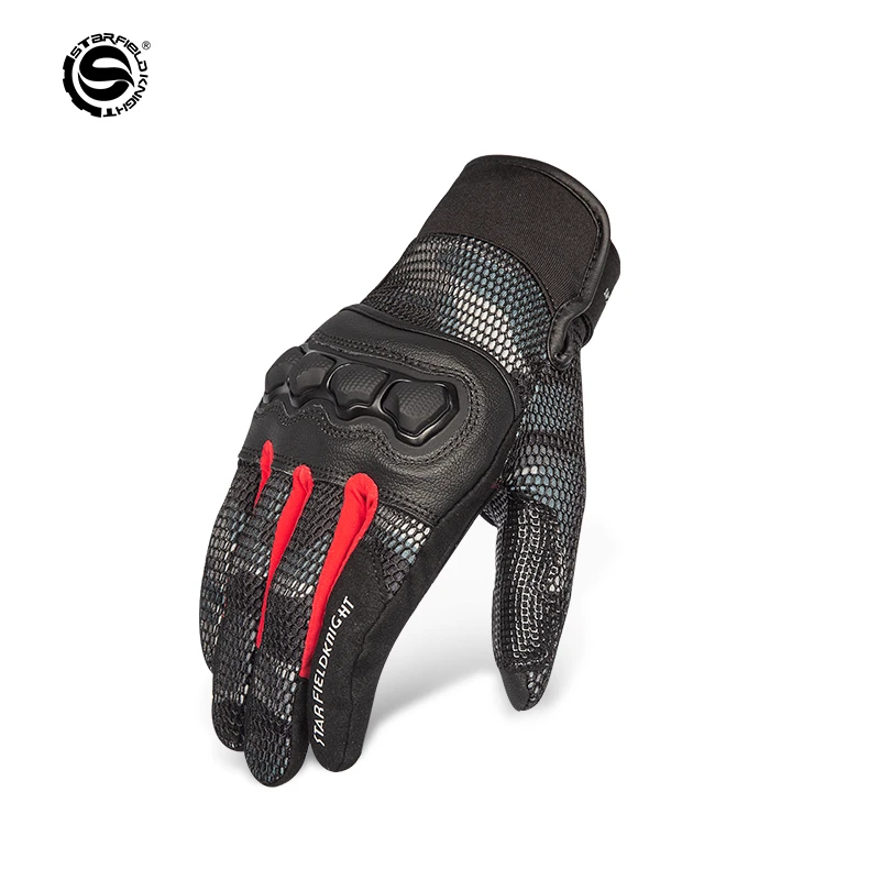 

Star Field Knight Newest Red Motorcycle Gloves Riding Equipment Summer Mesh Breathable Non-slip Multiplicity Joint Protection