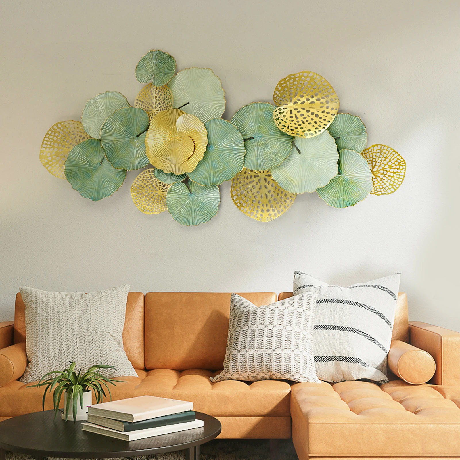 

Large Metal Wall Art Lotus Leaves Decoration Home Garden Wall Decorative Iron Leaf Sculpture