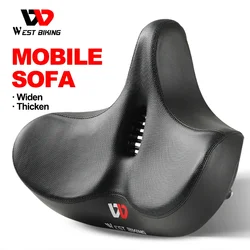 WEST BIKING Ergonomic Big Butt Bicycle Saddle Widen Thicken Cushion Pad Comfortable Breathable Cycling Seat MTB Road Bike Saddle