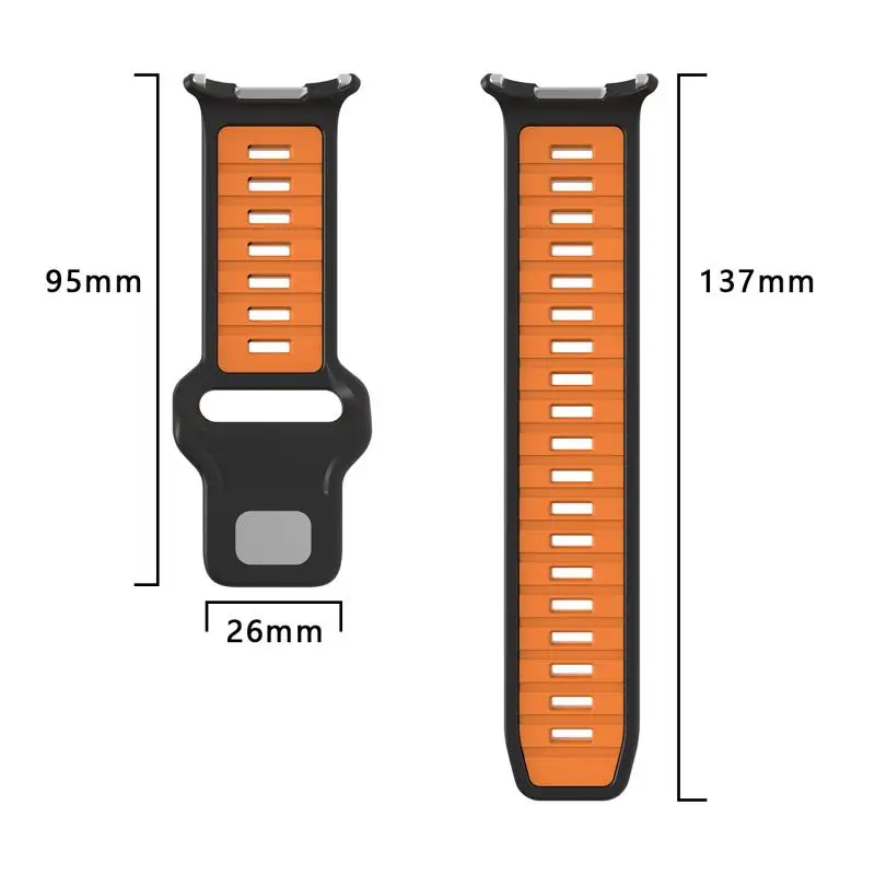 Sportliches Silikonarmband für Samsung Galaxy Watch Ultra2 2026, weiches zweifarbiges Band für Samsung Galaxy 7 Ultra 47mm, nahtloses Uhrenarmband – Detail 5