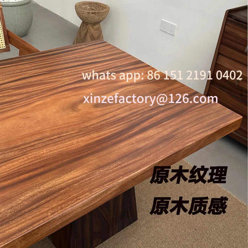 لوح كبير من خشب الجوز الصلب الأمريكي الجنوبي قابل للتخصيص، لوح كامل، طاولة شاي حديثة، طاولة شاي، مكتب مكتب