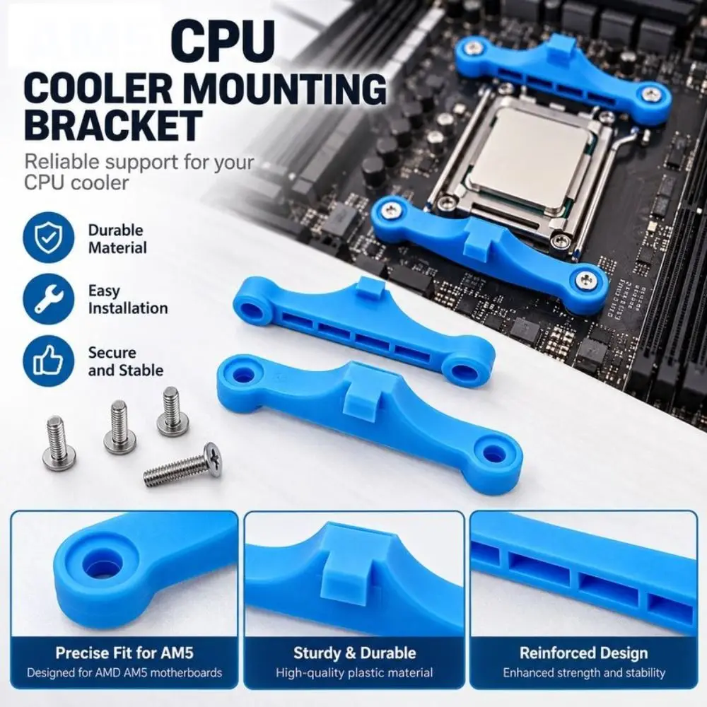 AM5 Interface CPU Cooler Fan Bracket Replacement Retrofit CPU Fan Retainer Bracket DIY Motherboard Cooler Bracket PC Build