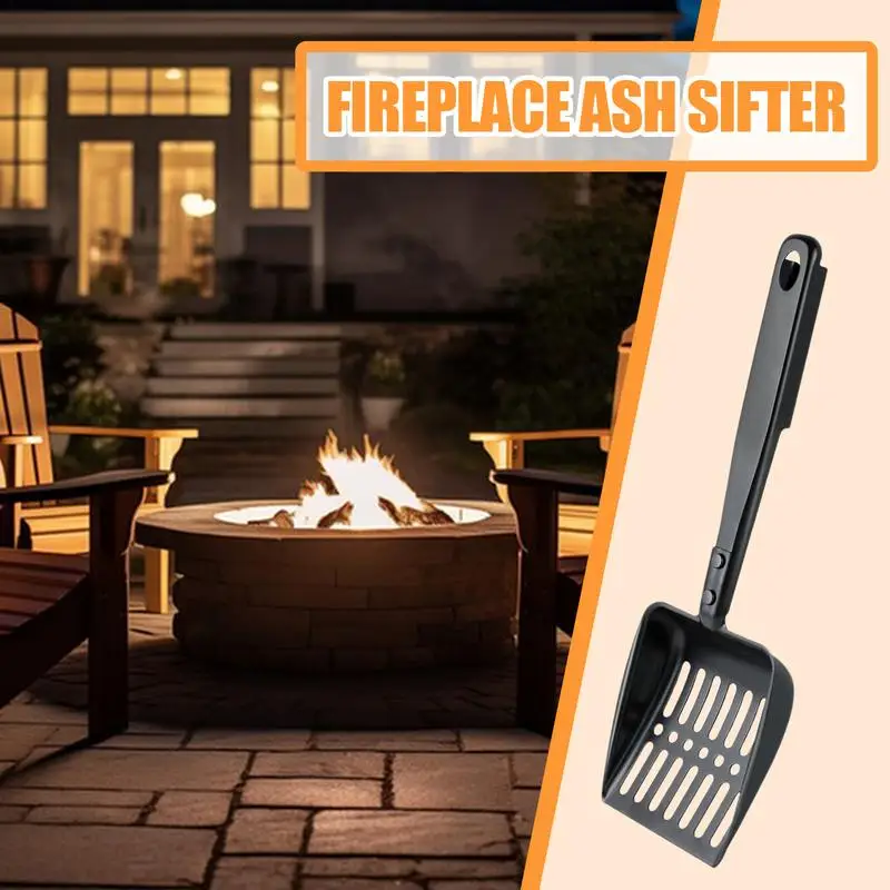 Железная лопата для камина, полая дровяная печь, просеиватель для золы, железная угольная лопата, инструмент для костра для каминов и уличных грилей для барбекю