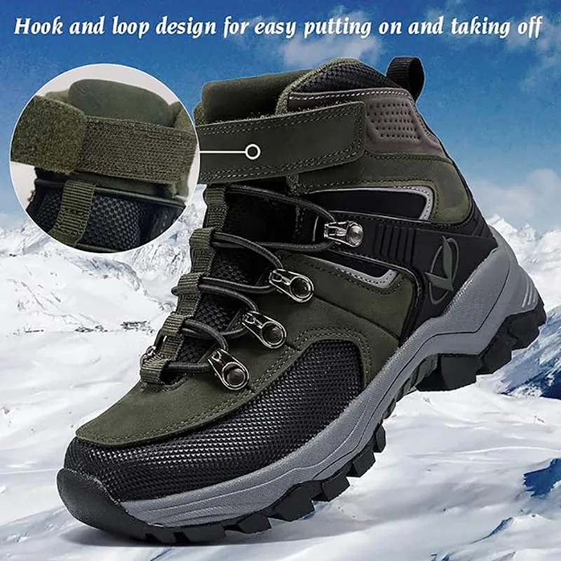 Kids Hiking Boots Boys Girls Outdoor Walking Climbing Sneaker Comfortable Snow Shoes Hiker Boot Antiskid Steel Buckle Sole