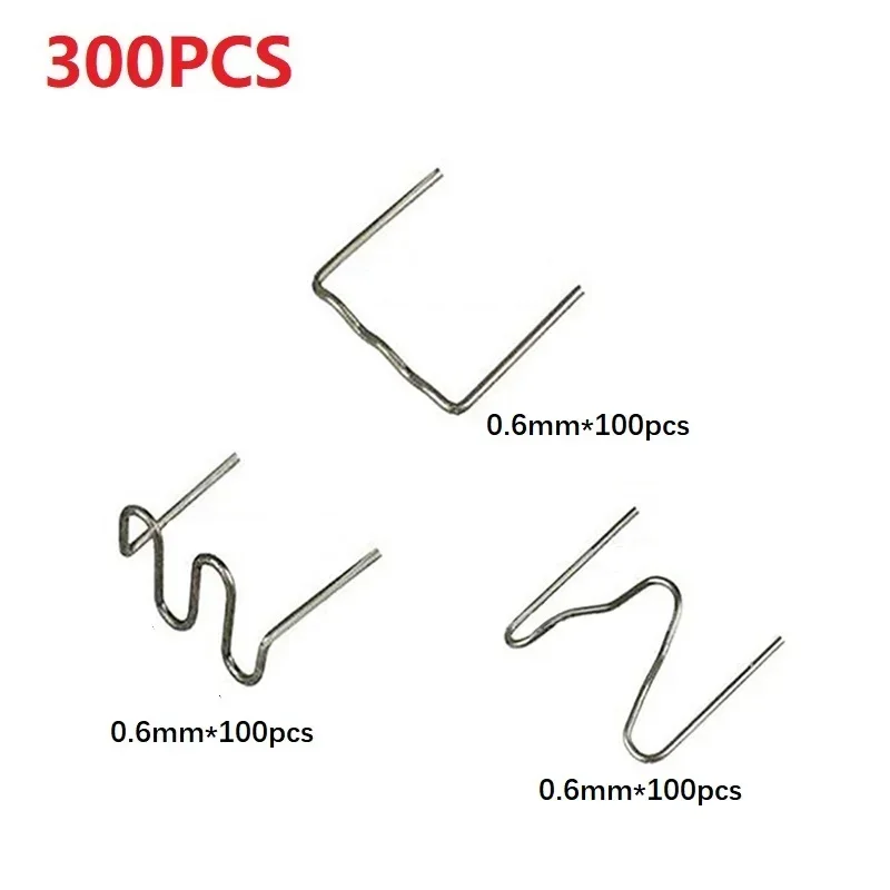 300PCS 0.6/0.8mm Hot Stapler Staples For Plastic Welder/Car Bumper Repair Kit Clip Stapler Plastic Staples For Soldering Bumper