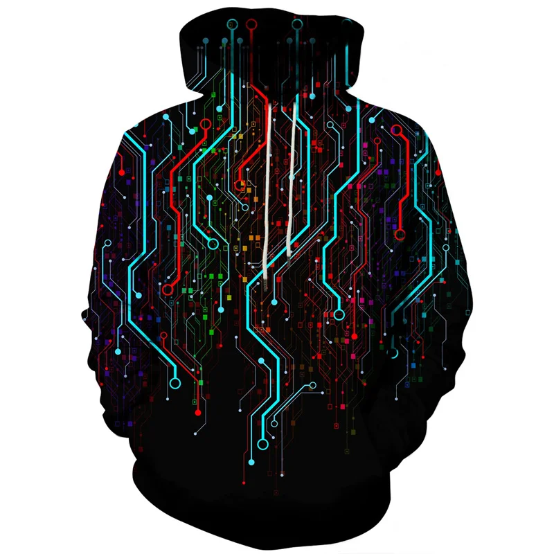 Universe Planet Hoodies Neon Flame 3D Print Men Women Long Sleeve Hooded Sweatshirts Oversized Y2k Pullover Man Tops Clothing