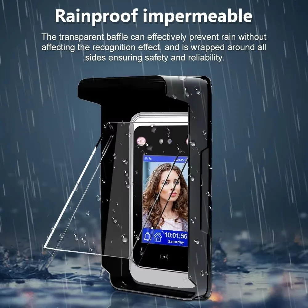 Outdoor Waterproof Cover with Transparent Panel Rain Proof Doorbell Cover Biometric Face Protection Shell