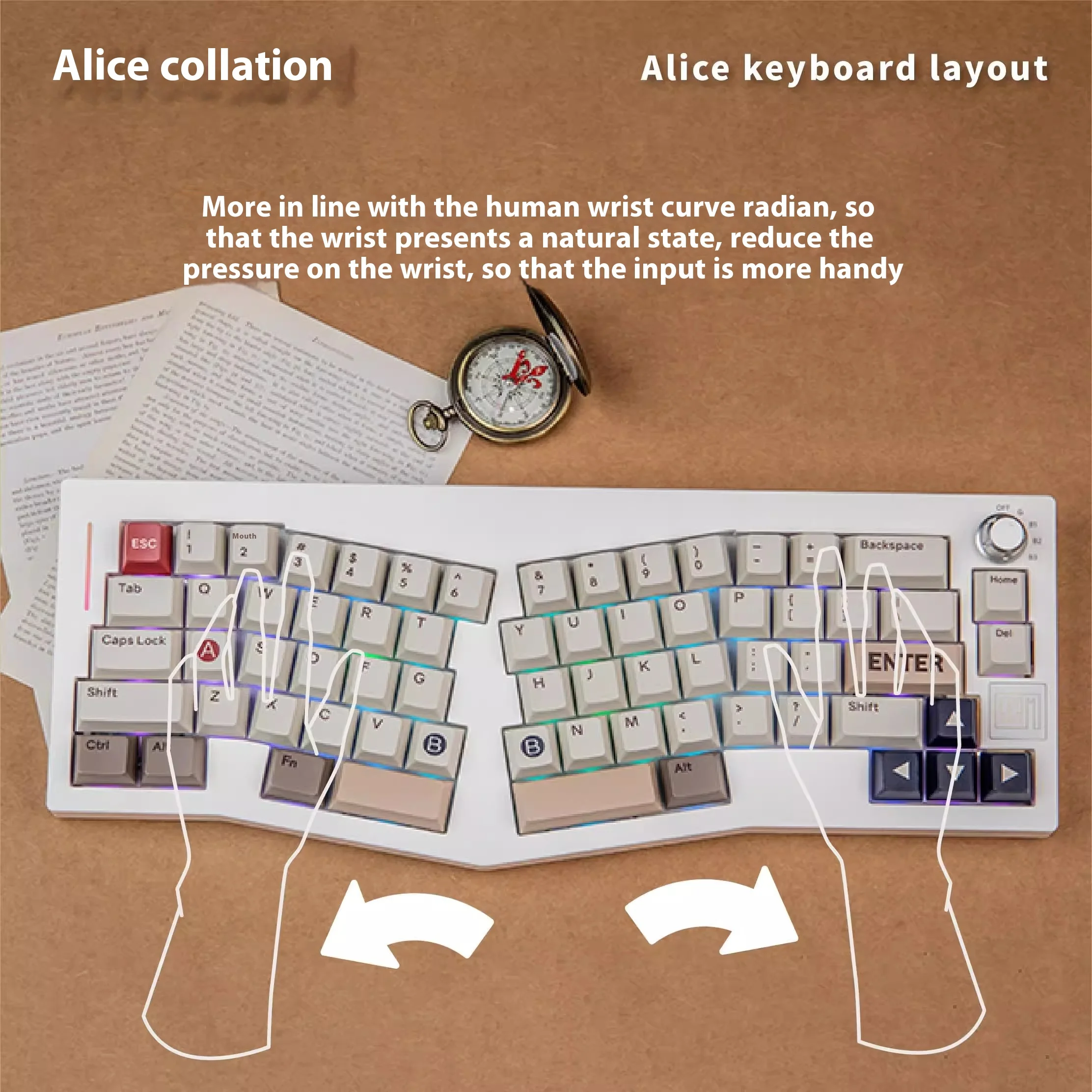 EPOMAKER Alice66 Mechanical Keyboard Three Mode Wireless Bluetooth Keyboard Ergonomics VIA Custom Hot swap PBT Game Office Gifts