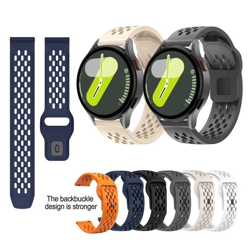 شبكة الساعات الرياضية سيليكون حزام لساعة سامسونج جالاكسي 7 FE 6 5 برو 4 40 مللي متر 44 مللي متر 45 مللي متر سوار متعدد الألوان