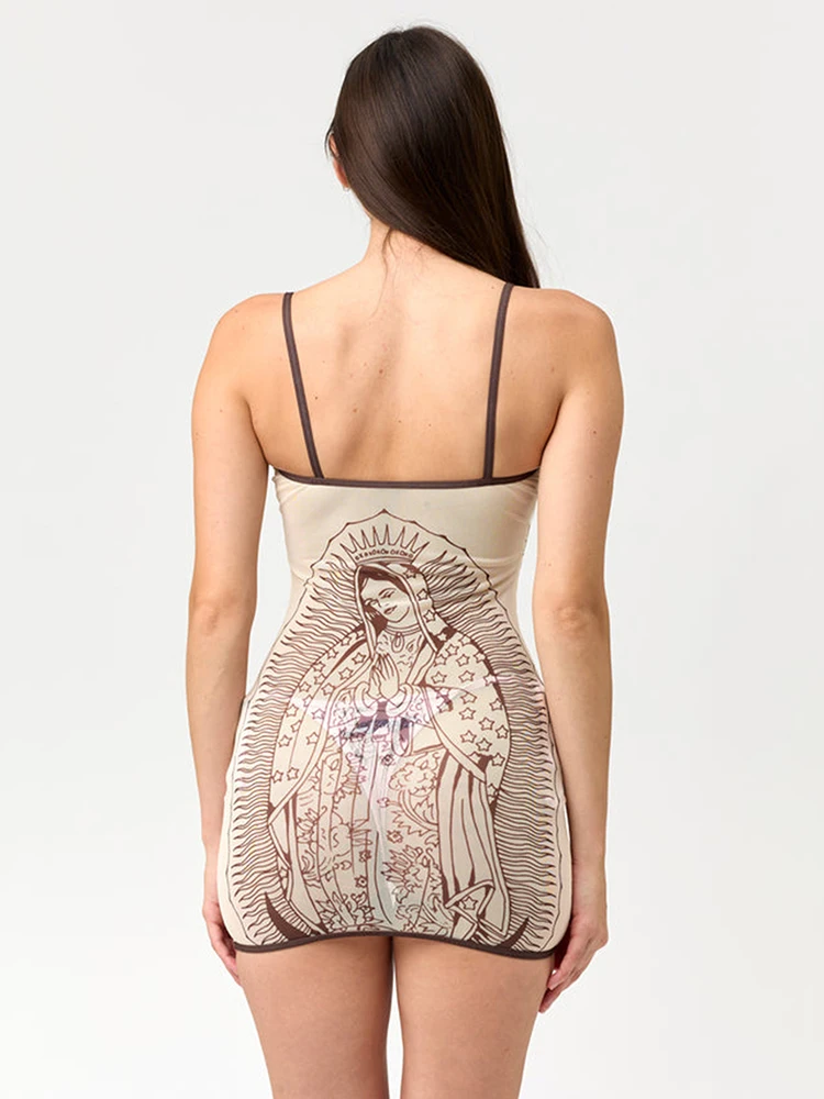 Raar Poes Bloemen Print Sexy Jurk Vrouwen See Through Sexy Lage Hals Zomer Midnight Club Party Trend Coquette Slanke mini Bodycon