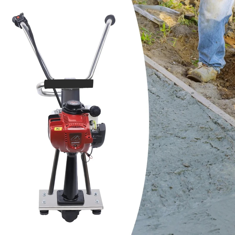 900W 4-Stroke 35.8cc Concrete Vibrating Machine Vibrator Oscillator Without Ruler Exciting Force 260kg for 3.2-16ft Rulers