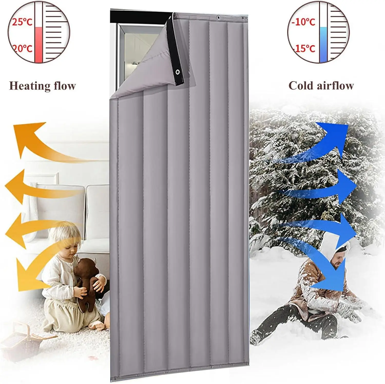 

Door Curtain Thermal for Winter, Insulated Door Cover, Door Blanket, Soundproof Barrier, Thick Door Curtain Winter Doorway Cover