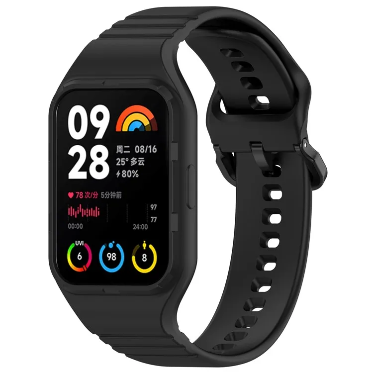 

For Xiaomi Smart Band 8 Pro Easily Adjustable Watch Strap Flexible Silicone Wrist Band - Black