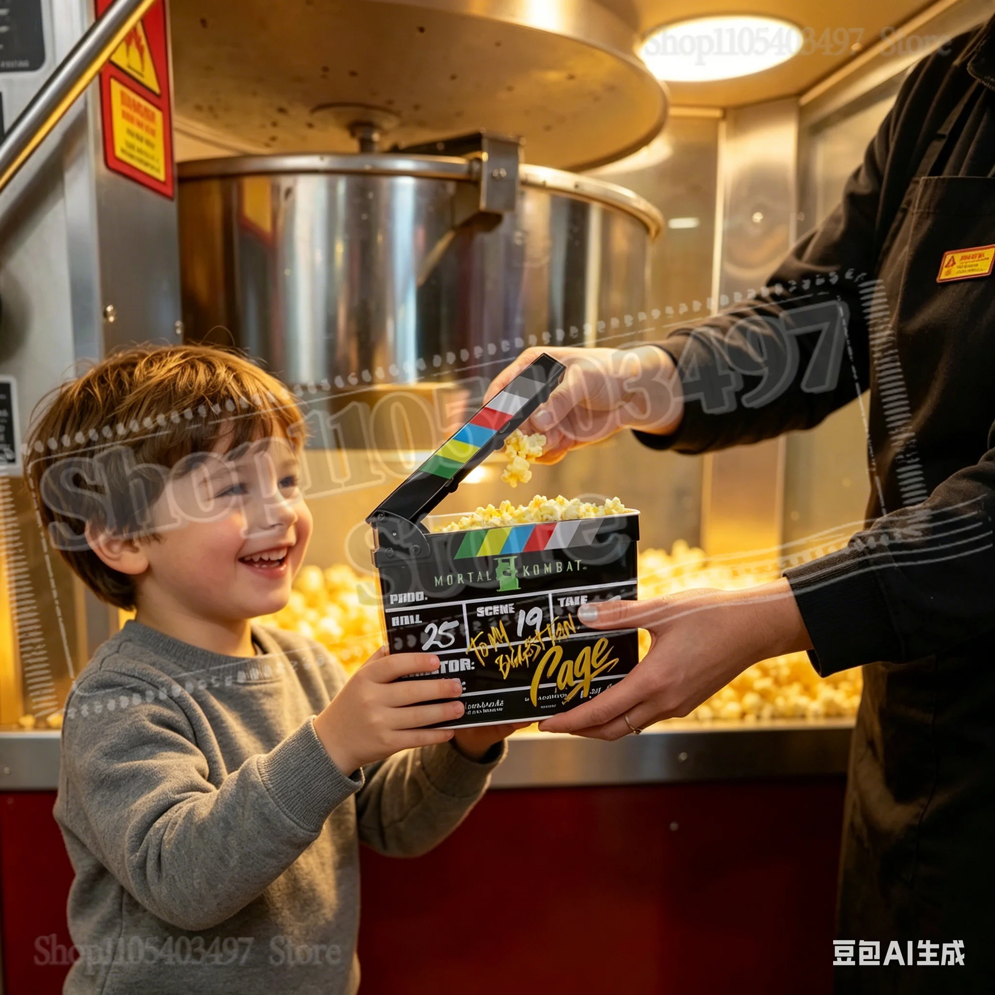 

MK2 Movie Clapperboard Style Popcorn Bucket Reusable Snack Container for Film Fans