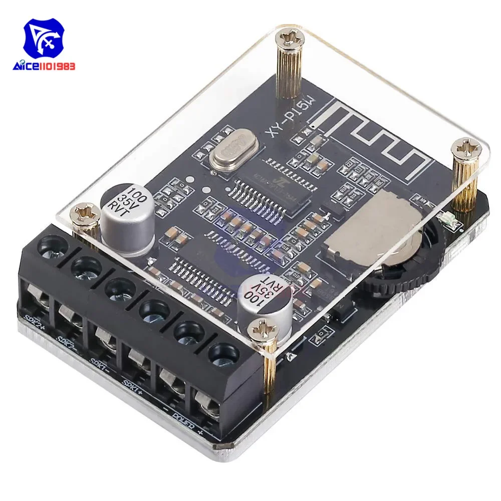 diymore Audio Amplifier Board with Bluetooth 5.0, 10W 15W 20W 2.0 Dual Channel Stereo Wireless Mini Amp Module with Shell Case