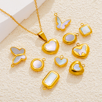 5pcs Stainless Steel Gold Charms For Necklace Jewelry Making DIY Women Earrings Jewelry Pendants Accessories Craft Charms Bulk