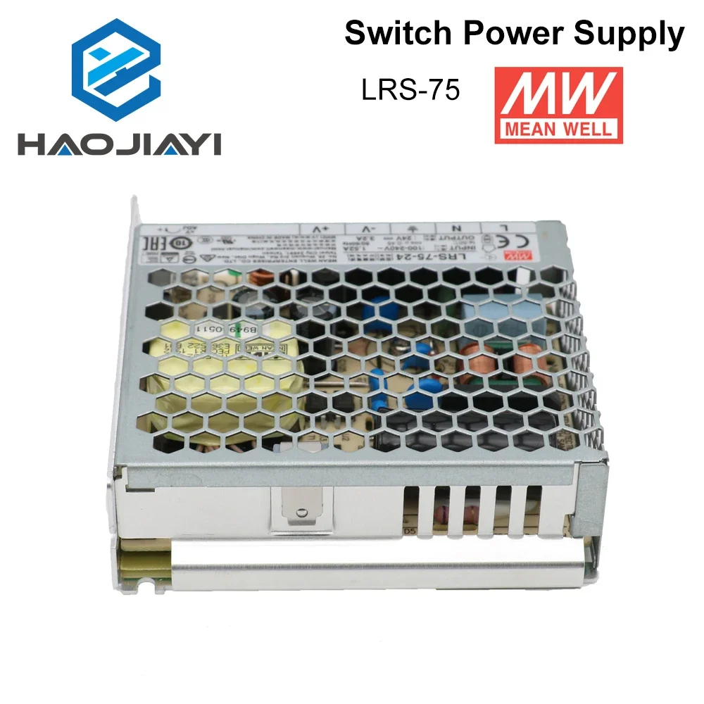 HAOJIAYI Meanwell LRS-75 Switching Power Supply 12V 6A / 24V 3.2A 75W Original MW Taiwan Brand for Laser Controller