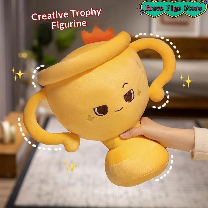 [HM]20/28/38cm Funny Cartoon Smile Trophy Plush Toys Soft Comfy Trophy Toys Creative Home Decor Cute Game Props For Children[HM]