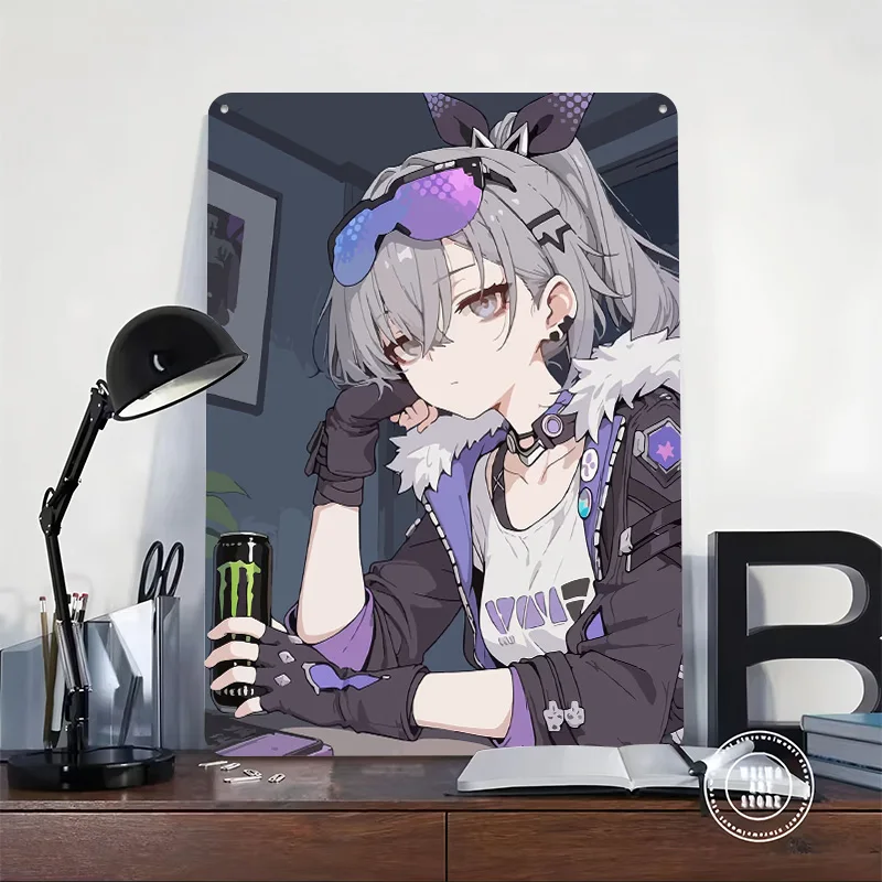 Honkai Star Rail Silver Wolf Poster Customized Vintage Metal Signs Wall Art Retro Tin Plaque for Custom Plate Gaming Decoration