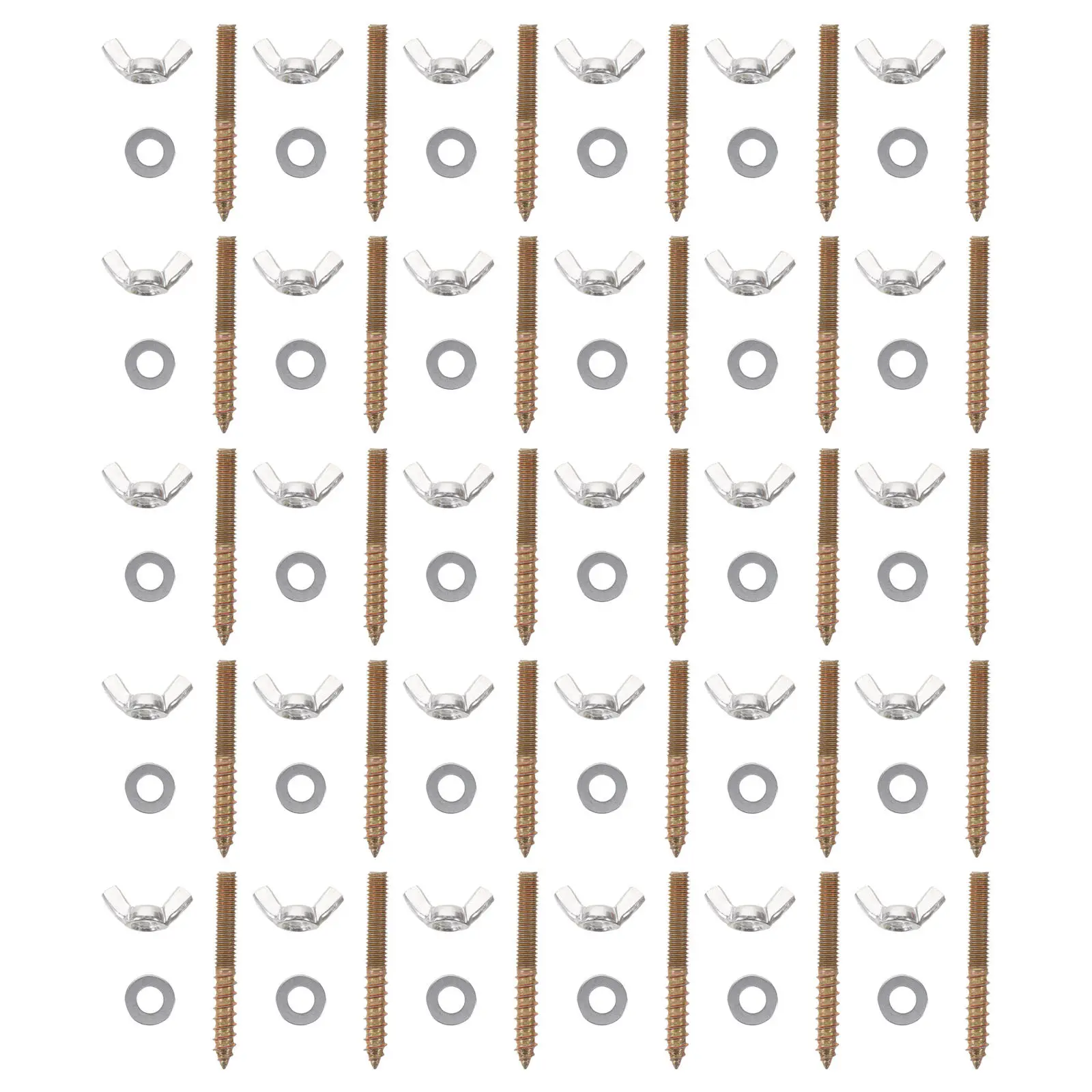 40Sets Double Ended Hanger Bolt M6 Furniture Hardware Wing Nut Dowel Screws for Wood Furniture Repair Cabinet Fastening