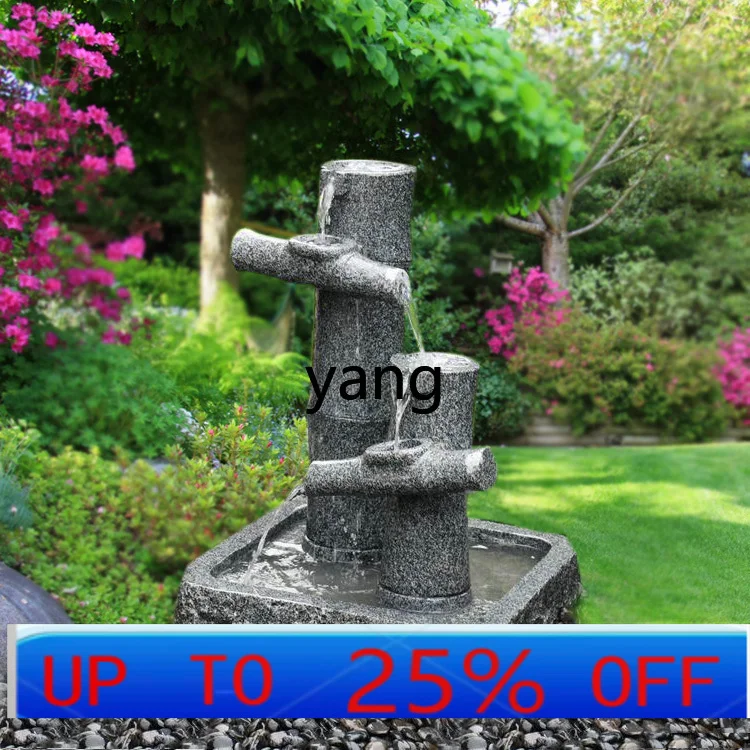 

LHH pastoral flowing water stone carving rooftop garden courtyard fish pond landscape decoration fountain ornament