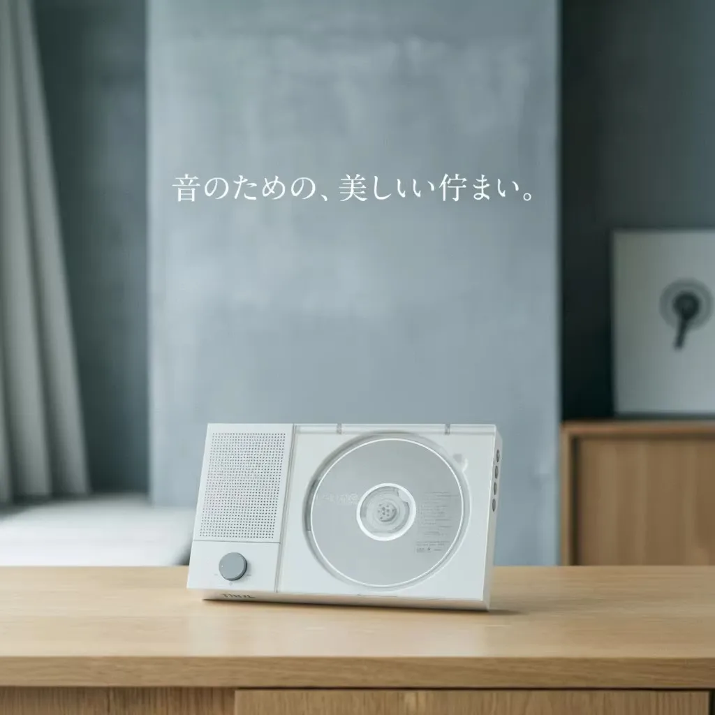 TINYL Split Simple White Split CD Player Vintage Bluetooth Speaker Home HiFi Album Music Player