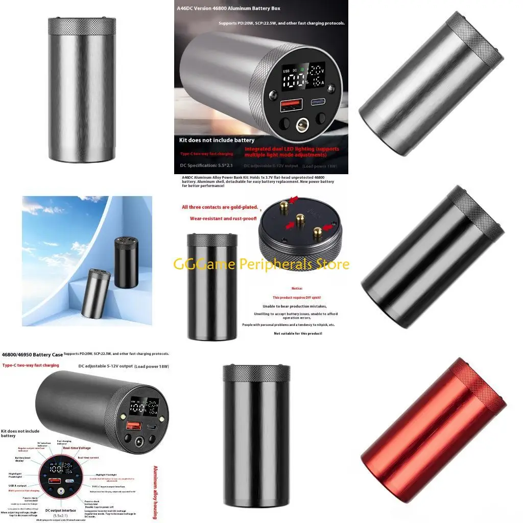 

U55B High Capacity 46950 Battery Aluminum Case Housing Enclosure DIYer Power Backup