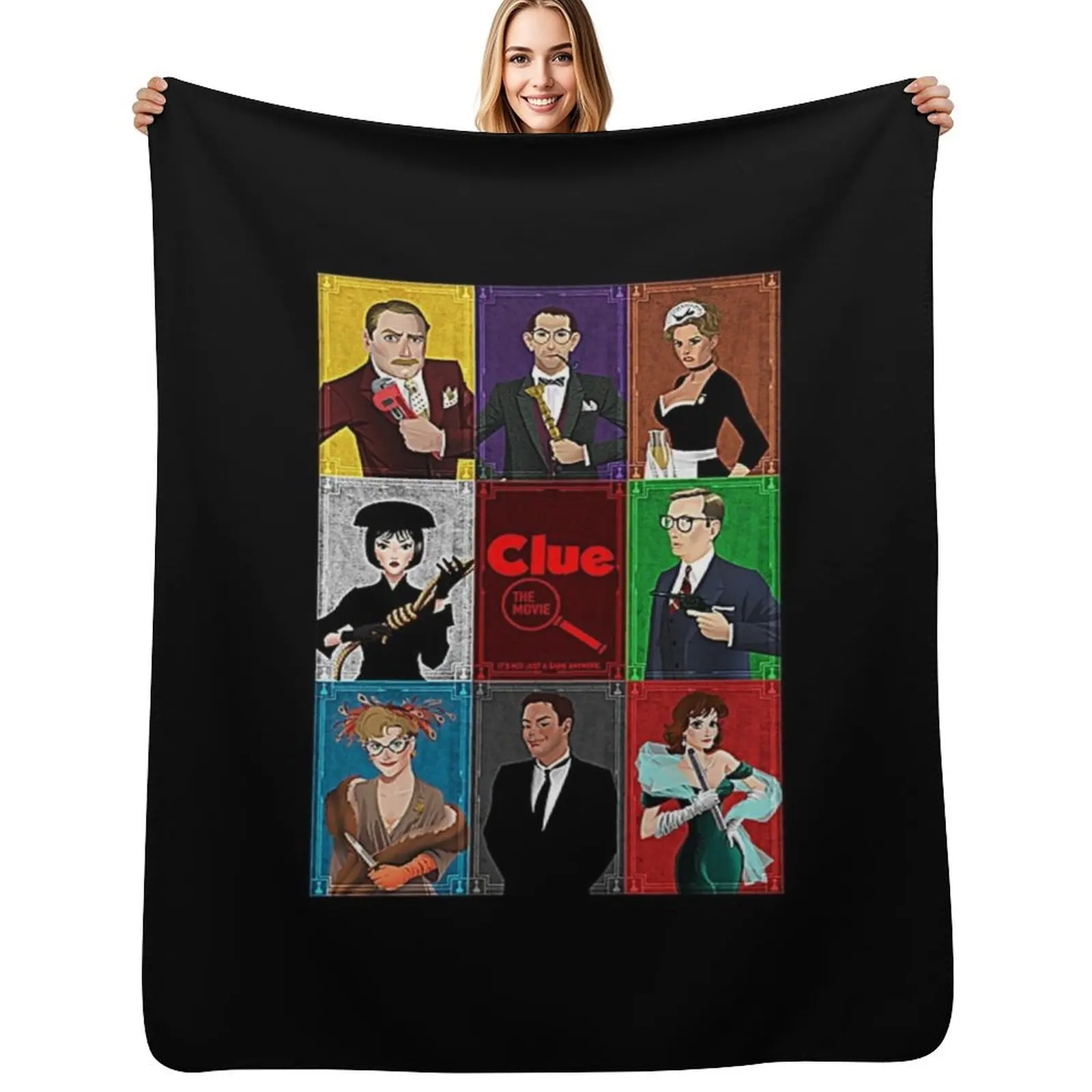 Couverture polaire multi-usages douce et chaude Clue Movie T-Shirt pour la maison et les voyages