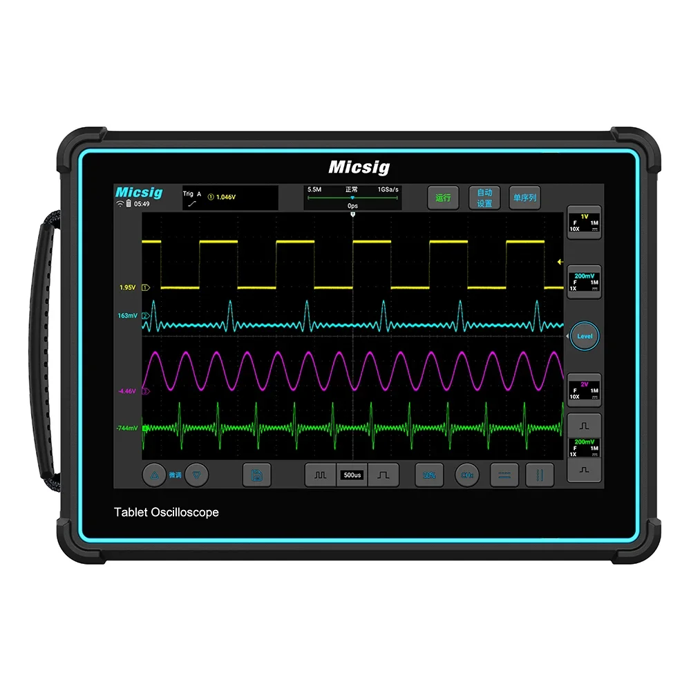 For Micsig Mackerson Flat Digital Oscilloscope Portable Quad Channel 300M Full Touch TO1004 Automotive Diagnostics