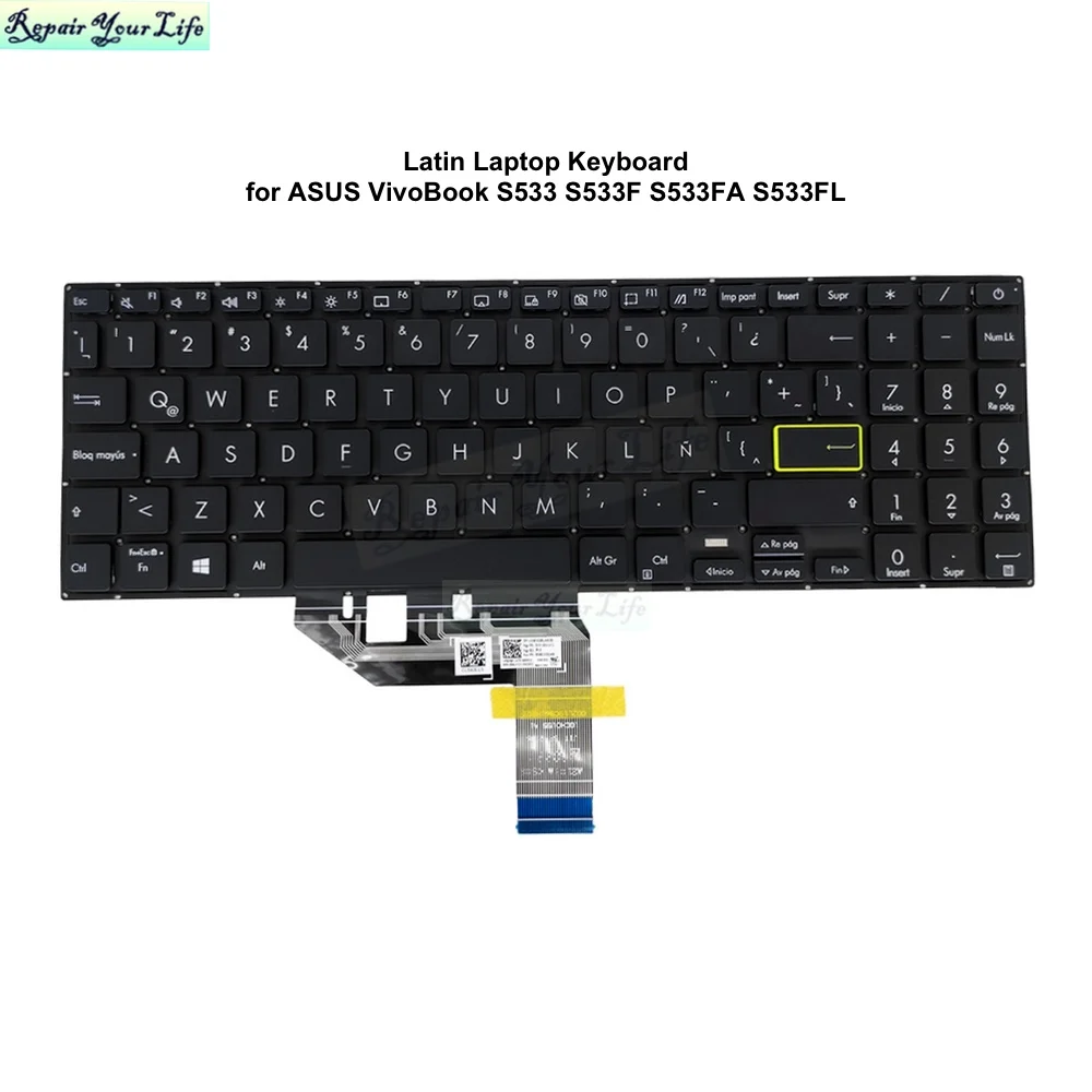 

Original LA Latin Laptop Keyboard for ASUS VivoBook S533 S533F S533FA S533FL S533IA S533EA S533EQ S533JQ S533UA 0KN1-BB4LA12 New