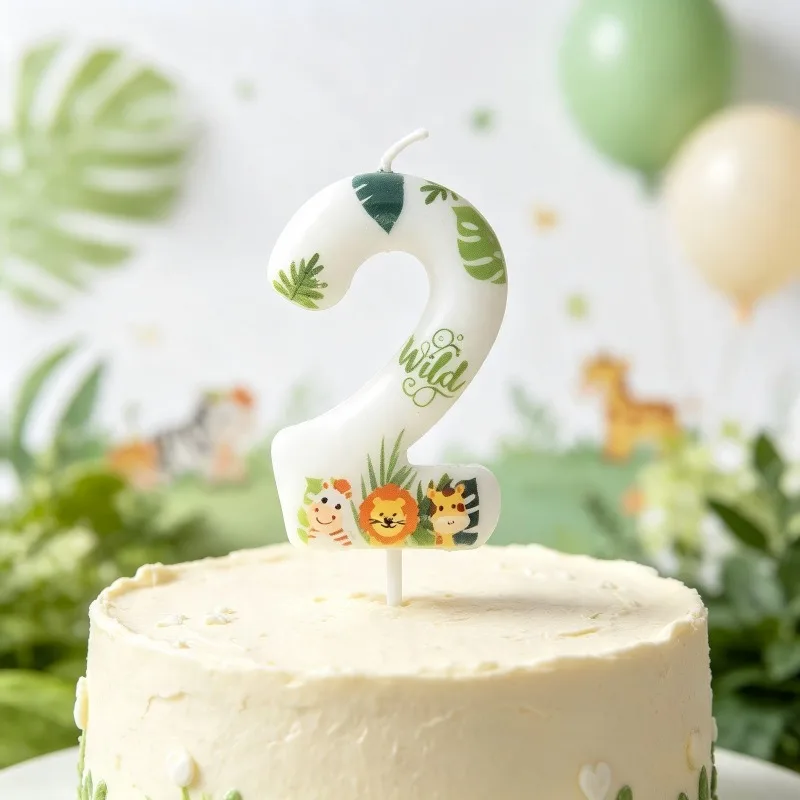 Wild Animal Number Candles Jungle Safari Cake Toppers Jungle Safari Birthday Candle Wild One Birthday Decorations Party Supplies