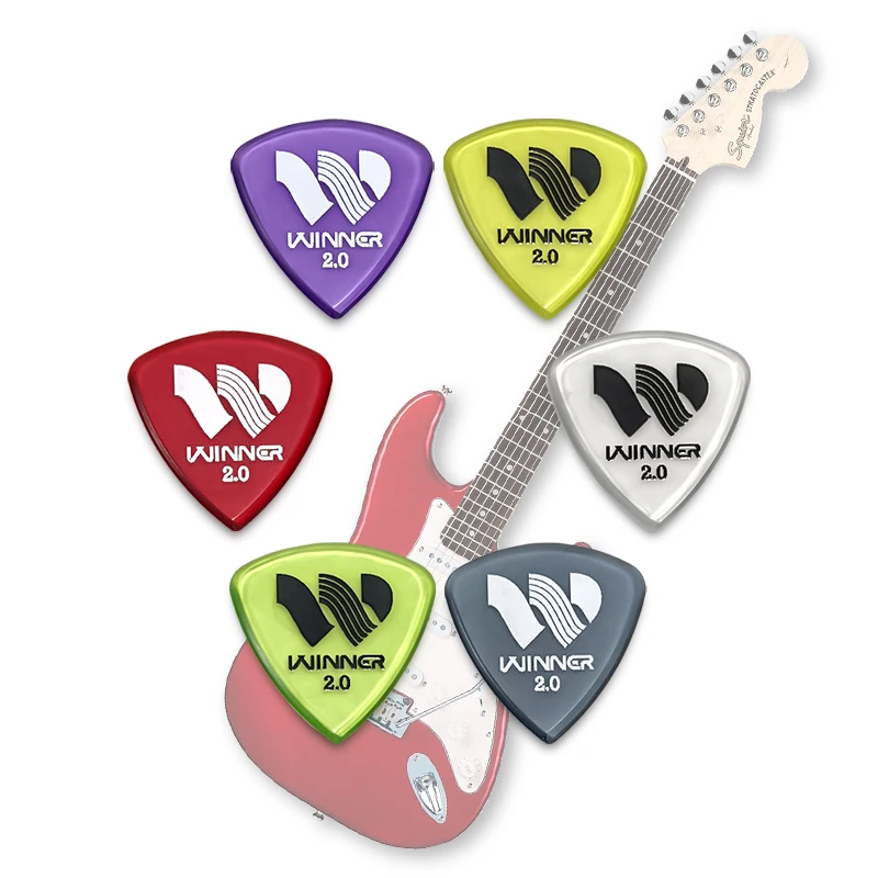 WINNER Guitar Pick 2.0 mm Electric Guitar Picks Asymmetric Sharp Angle Beveled Edge Translucent Color, Guitar Accessories