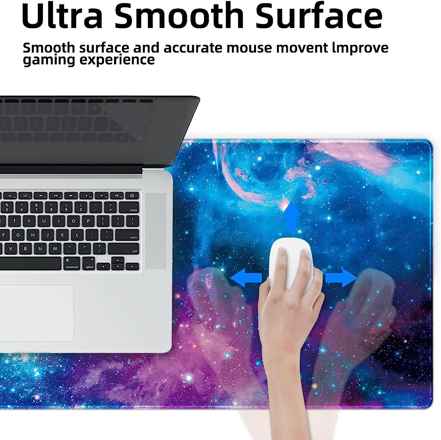 Mouse Pad 31.5''×12''inch XXL Gaming Mouse Pad with Non-Slip Rubber Base Stitched Edge Waterproof Mousepad for Office Keyboard