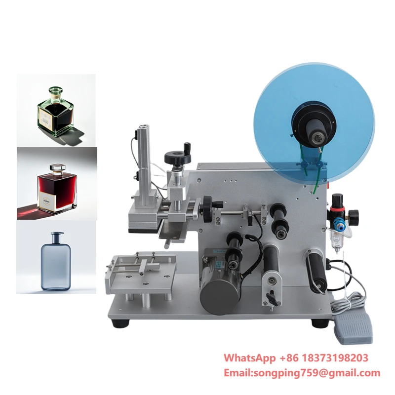 

LK-PMTB120T Factory Direct Semi-Automatic Flat Bottle Label Making Machine Adhesive Labeler for Small Scale Production