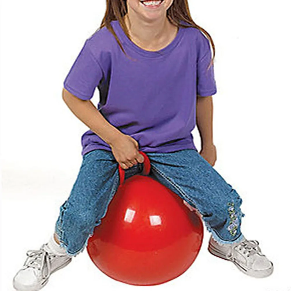 Opblaasbare Hop Ball 44Cm Rode PVC Rubberen Handgreep voor Kinderen Binnen Buiten Bounce Springen Oefening Coördinatie