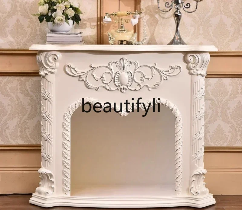 TTT  European mantel background wall decorative cabinet 1.2 meters American mantel TV cabinet decorative heating furnace core