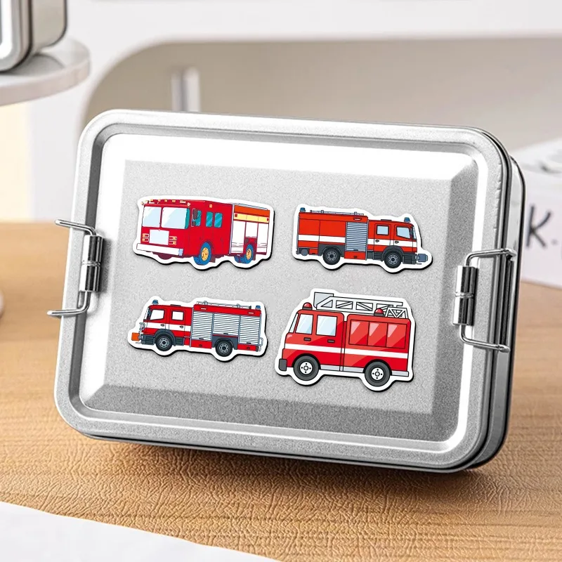 20pcs Fire Fridge Magnets Suitable for Cute Fire Engine Decorations with Fire Hydrant & Firefighter Figures, For Laptop Decor.