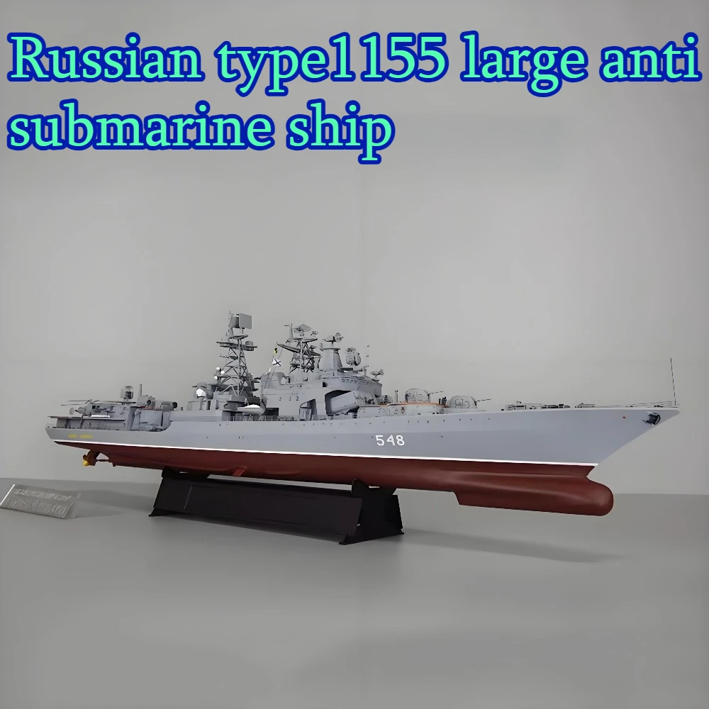 

Тип 1155 Большой антиподводный корабль Адмирал Пэлеев Готовая модель 46 см Статический пластиковый военный корабль Коллекция украшений