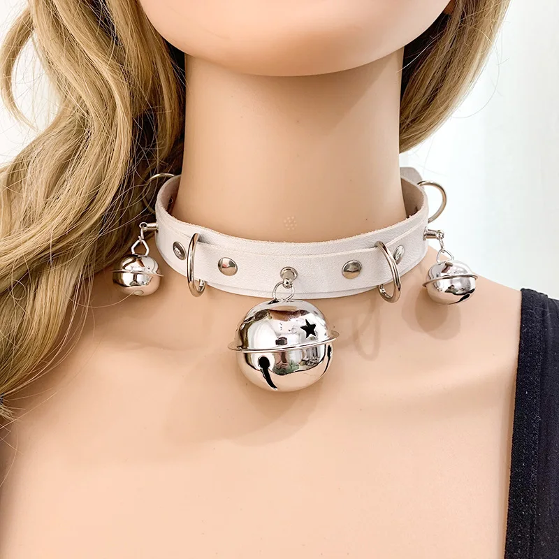 패션 소녀 나이트 바 본디지 초커 하라주쿠 고딕 블랙 고스 펑크 섹시한 PU 가죽 칼라 Chocker Crash Bell 초커 목걸이