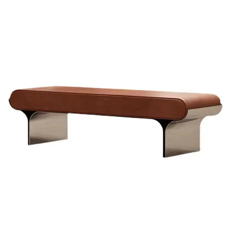 

Cloakroom Italian Creative Flannel Shoe Stool Living Room Luxury Modern Leather Shoe Ottomans Hallway Bench Home Furniture