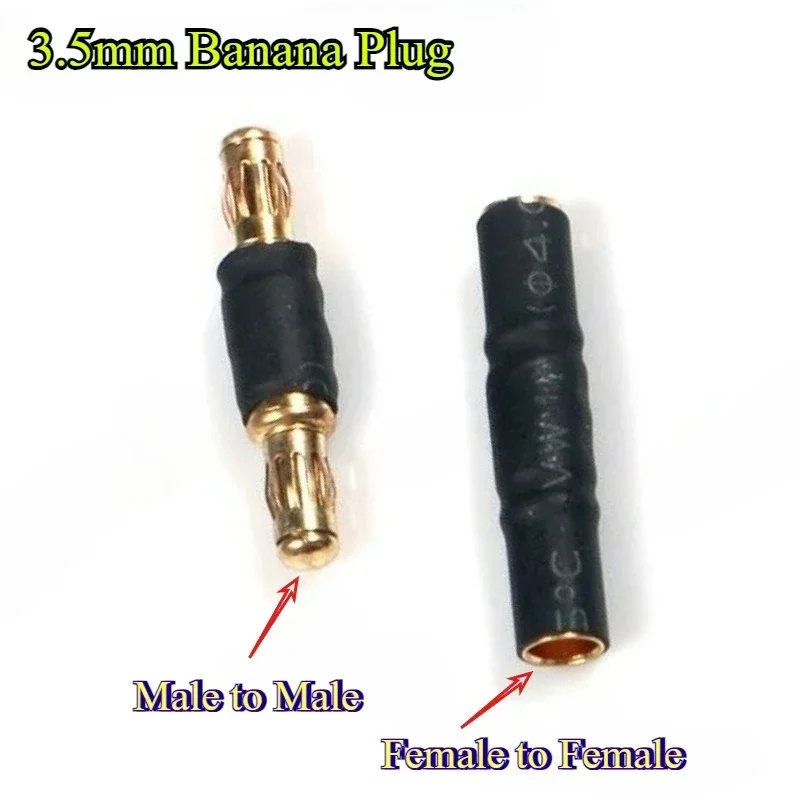 2/5/10Pcs/lot 3.5mm Banana Plug Gold Plated Male Female Plug Connector Terminal Column Red Black Yellow Green Blue For Motor