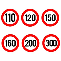 New Design Vehicle Speed Limit (110/120/150/160/200/300km) Self-adhesive Decal Car Sticker Waterproof Car Decoration, 15cm