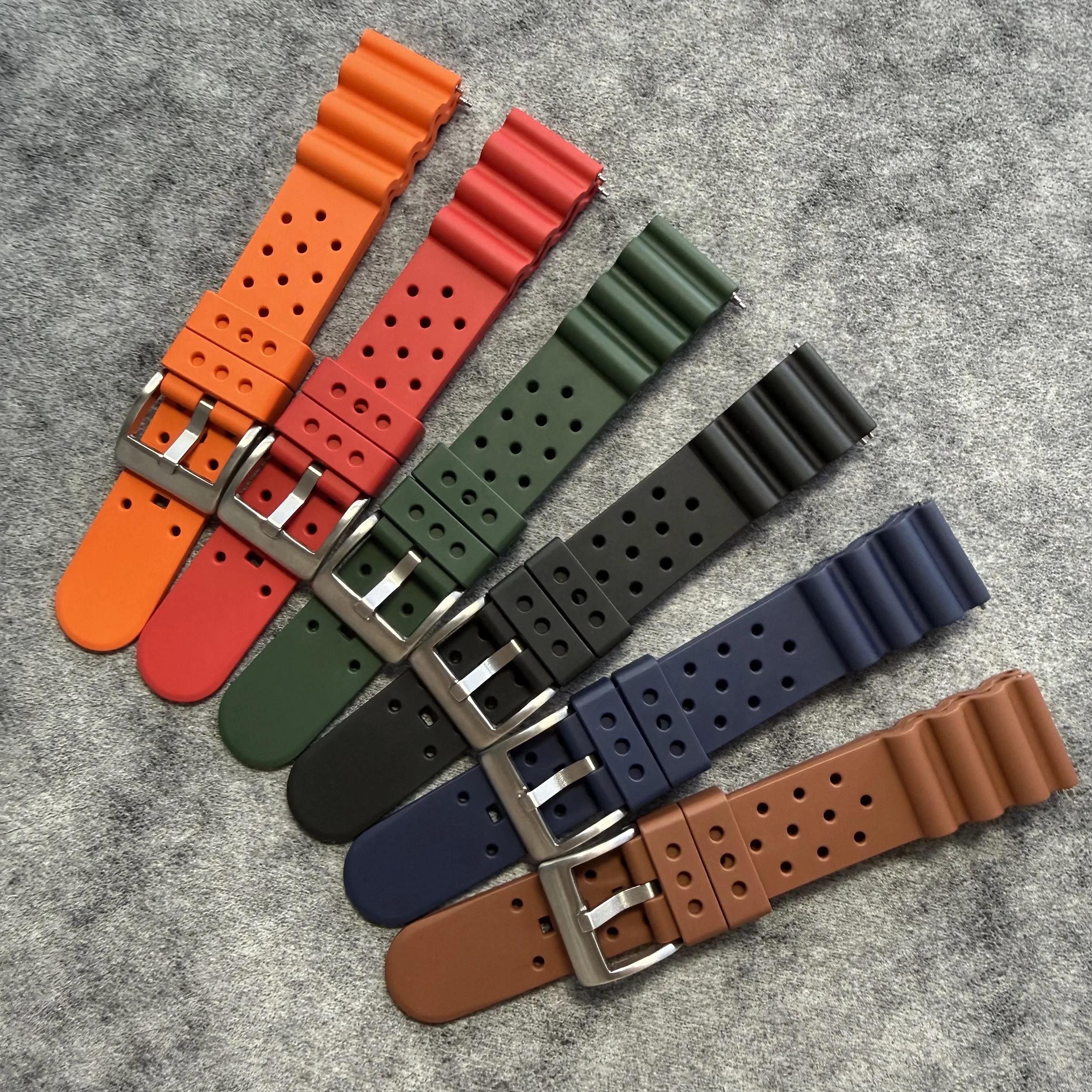 حزام ساعة من مطاط الفلور الممت - مراجعة Fkm Rubber Dive Watch Strap 20Mm وسعره