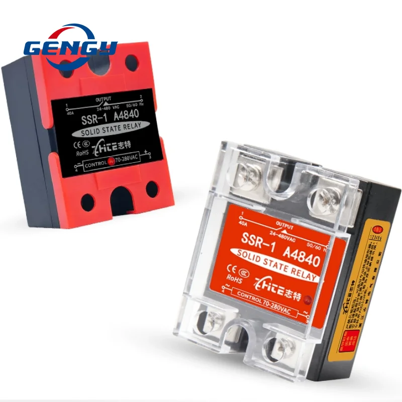 Solid State Relay 60A 80A 100A 120A Single Phase Module 70-280V AC Input 24-480V AC Output SSR-60AA SSR-80AA SSR-100AA SSR-120AA