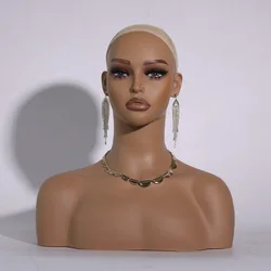 Professional Wig Display Mannequin with Shoulders Dummy Head for Hat Jewelry Accessory Showcase
